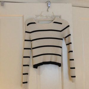 Zara striped crop open back sweater.